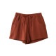 ショートパンツ ルームウェア スポーツウェア パンツ ボトムス レディース 韓国ファッション 韓国 麻 綿 ポケット 無地 ゴム 春 夏 秋 冬 新作 ホワイト 白 グレー ブラック 黒 ピンク オレンジ カーキ グリーン 緑 イエロー 黄色 S M L XL JOCOSA 8187