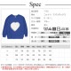 スウェット トレーナー ハート トップス 長袖 薄手 プリント ロゴ ゆったり ゆる ビックシルエット ワンポイント クルーネック おしゃれ カジュアル 韓国ファッション レディース 春 秋 冬 新作 ブルー S M L JOCOSA 7153
