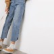 パンツ レディース デニム 九分丈 ジーンズ ワイドパンツ 刺繍 ロゴ 切りっぱなし ヴィンテージ 綿 コットン 春 夏 秋 冬 ボトムス JOCOSA 送料無料 即納 8140