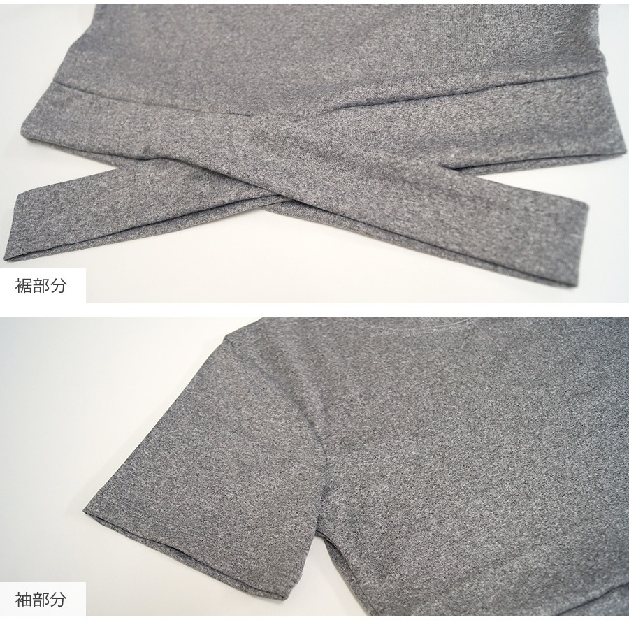 Tシャツ スポーツウェア トップス レディース 春夏秋冬 新作 半袖 へそ出し タイト ウエストクロス ショート丈 スポーティー おしゃれ 大人可愛い フィットネス ヨガ ジム 韓国風 ブラック 黒 グレー 灰 S M L XL JOCOSA 8731 送料無料 即納