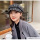 キャスケット 帽子 レディース 韓国 韓国ファッション チェック柄 アジャスター付き おしゃれ 大人 可愛い キャップ 春 秋 冬 新作 ブラック 黒 グレー 灰 ホワイト 白 フリーサイズ JOCOSA 9401