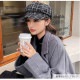 キャスケット 帽子 レディース 韓国 韓国ファッション チェック柄 アジャスター付き おしゃれ 大人 可愛い キャップ 春 秋 冬 新作 ブラック 黒 グレー 灰 ホワイト 白 フリーサイズ JOCOSA 9401