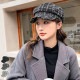 キャスケット 帽子 レディース 韓国 韓国ファッション チェック柄 アジャスター付き おしゃれ 大人 可愛い キャップ 春 秋 冬 新作 ブラック 黒 グレー 灰 ホワイト 白 フリーサイズ JOCOSA 9401