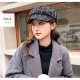 キャスケット 帽子 レディース 韓国 韓国ファッション チェック柄 アジャスター付き おしゃれ 大人 可愛い キャップ 春 秋 冬 新作 ブラック 黒 グレー 灰 ホワイト 白 フリーサイズ JOCOSA 9401