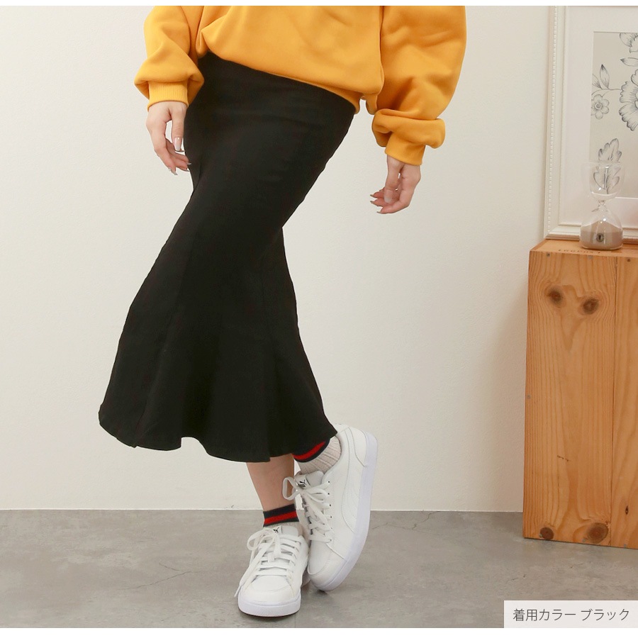 デニムスカート ロング丈 マーメイドライン スリット タイトスカート カジュアル キレイめ シンプル 無地 お出かけ デート 韓国ファッション レディース 新作 春 夏 秋 ブラック 黒 ブルー 青 S M L XL JOCOSA 9103