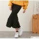 デニムスカート ロング丈 マーメイドライン スリット タイトスカート カジュアル キレイめ シンプル 無地 お出かけ デート 韓国ファッション レディース 新作 春 夏 秋 ブラック 黒 ブルー 青 S M L XL JOCOSA 9103
