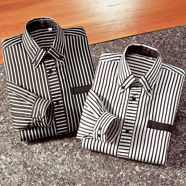 □ストライプ切替シャツ｜メルシーオンラインショップ