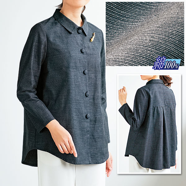 「三河木綿」シャツジャケット □三河木綿 シャツジャケット
