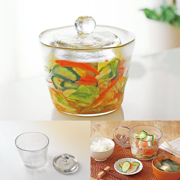 益子焼「一夜漬(重石付）大」【 送料確認用出品 】 ○手造り風硝子の一夜漬け器（重石付）（1個）｜メルシーオンライン