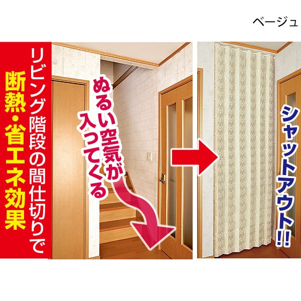 間仕切りサッとパタパタ 省エネカーテン 花柄｜メルシーオンラインショップ