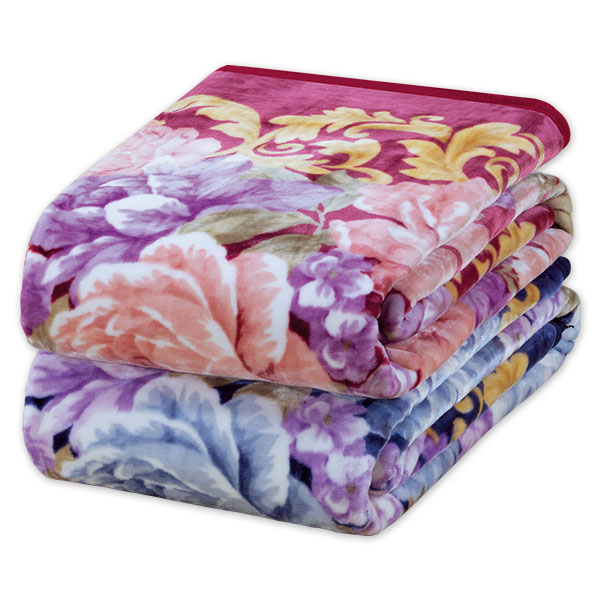 豪華な花柄ニューマイヤー毛布 2色組｜メルシーオンラインショップ