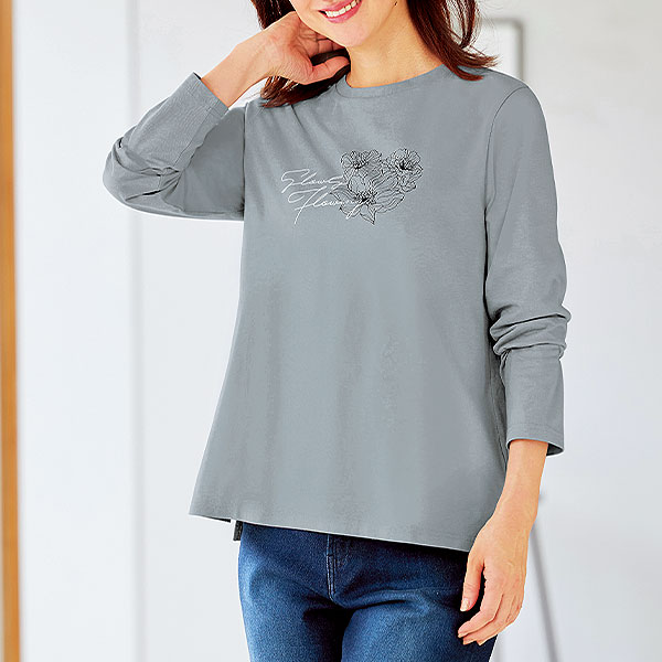 綿100％ プリント長袖Tシャツ｜メルシーオンラインショップ