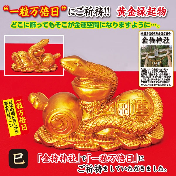 □○金運黄金縁起物「巳」｜メルシーオンラインショップ
