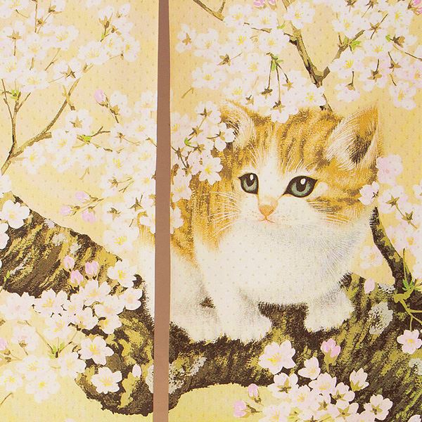 猫ロングのれん「さくら」｜メルシーオンラインショップ