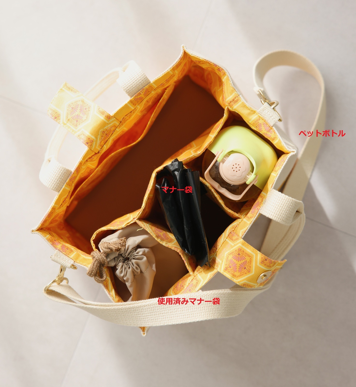 お散歩バッグ　Botanical ango羽紋