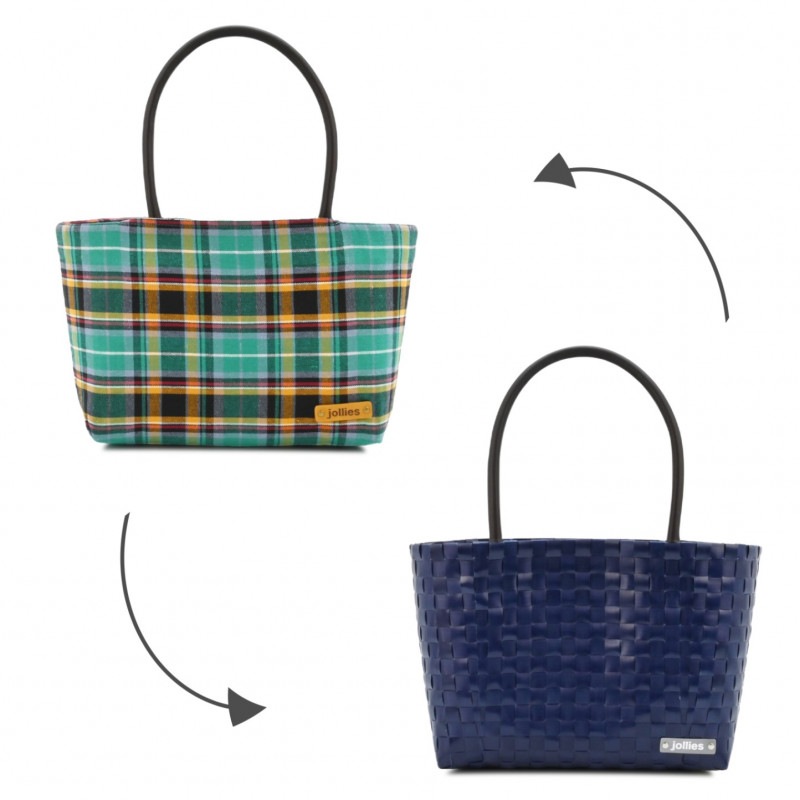 < 2 WAY> JOY CHECK L グリーン/イエロー【A4サイズ対応、肩掛けタイプ】