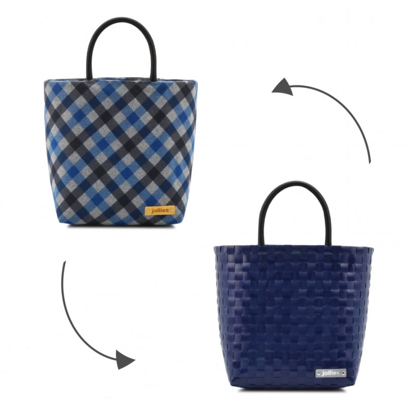 ＜２WAY＞JOY CHECK M(H) グレー/ブルー