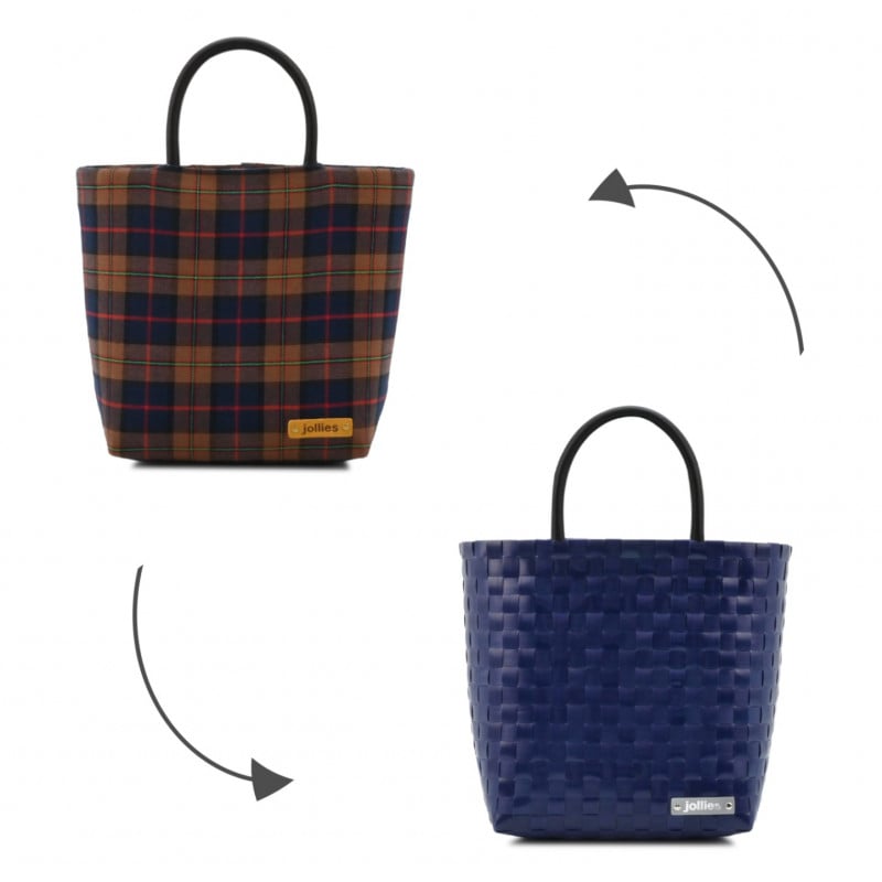 ＜２WAY＞JOY CHECK M(H) ライトブラウン/ネイビー