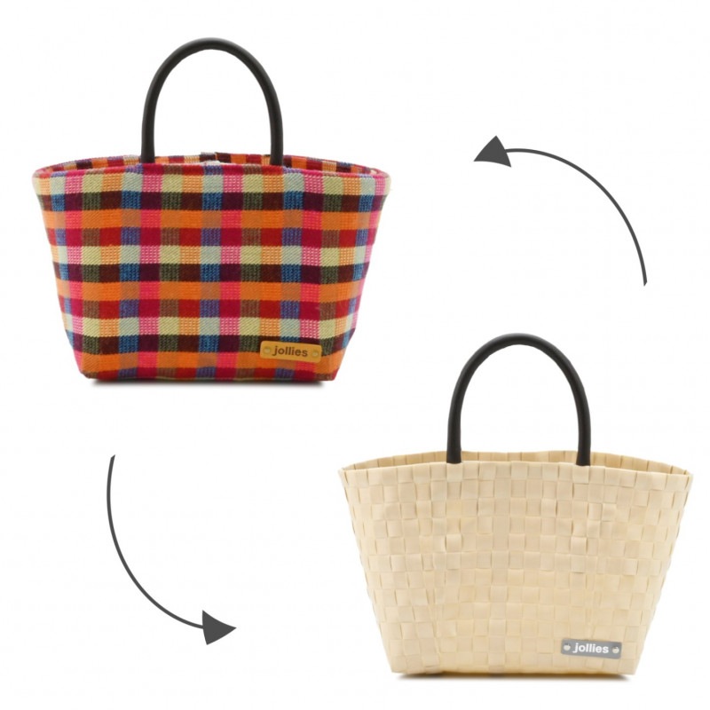 ＜２WAY＞JOY CHECK Sオレンジ/ベージュ