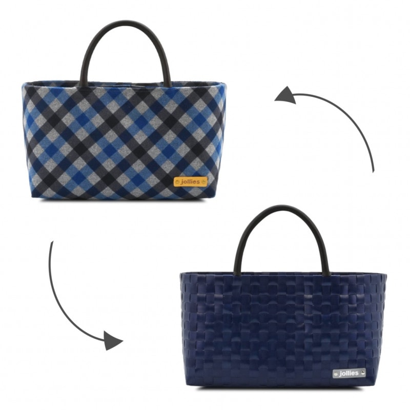 ＜2 WAY＞ JOY CHECK M(W) グレー/ブルー