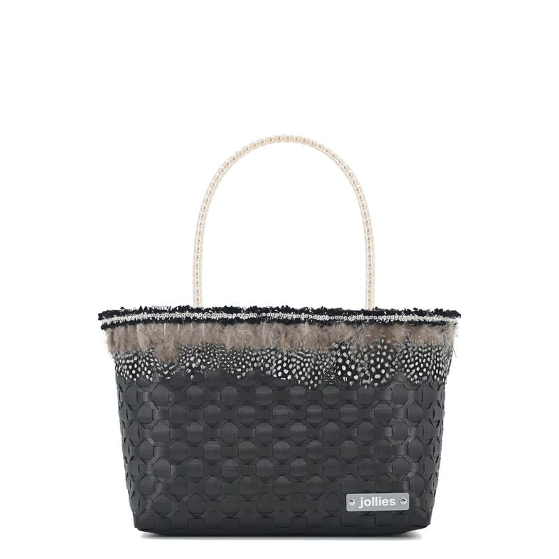 jollies（ジョリーズ） ラグジュアリーかごバッグ ブラック×シルバー jollies（ジョリーズ） ラグジュアリーかごバッグ ブラック