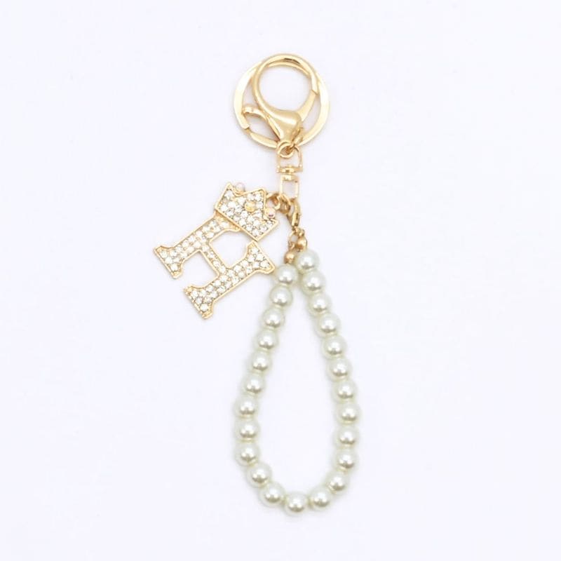 イニシャルパールチャーム - H