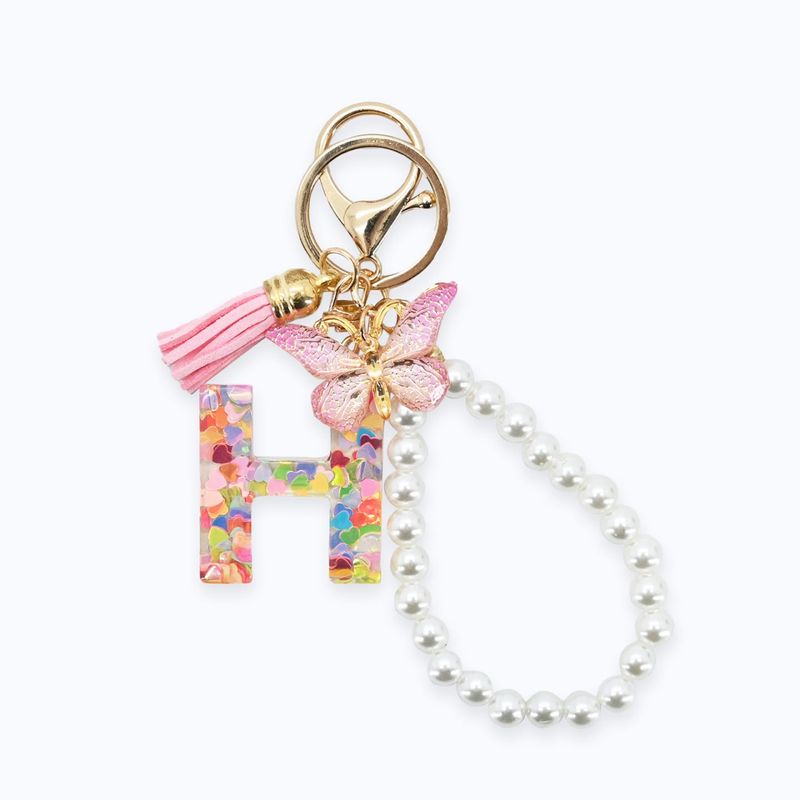 イニシャルバタフライチャーム - H