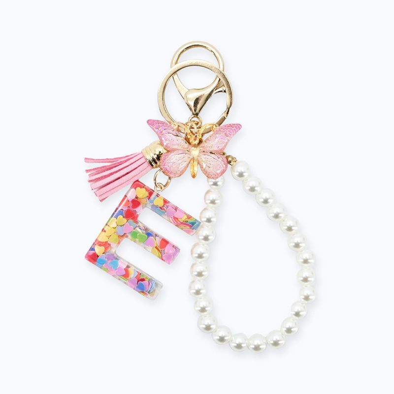 イニシャルバタフライチャーム - E