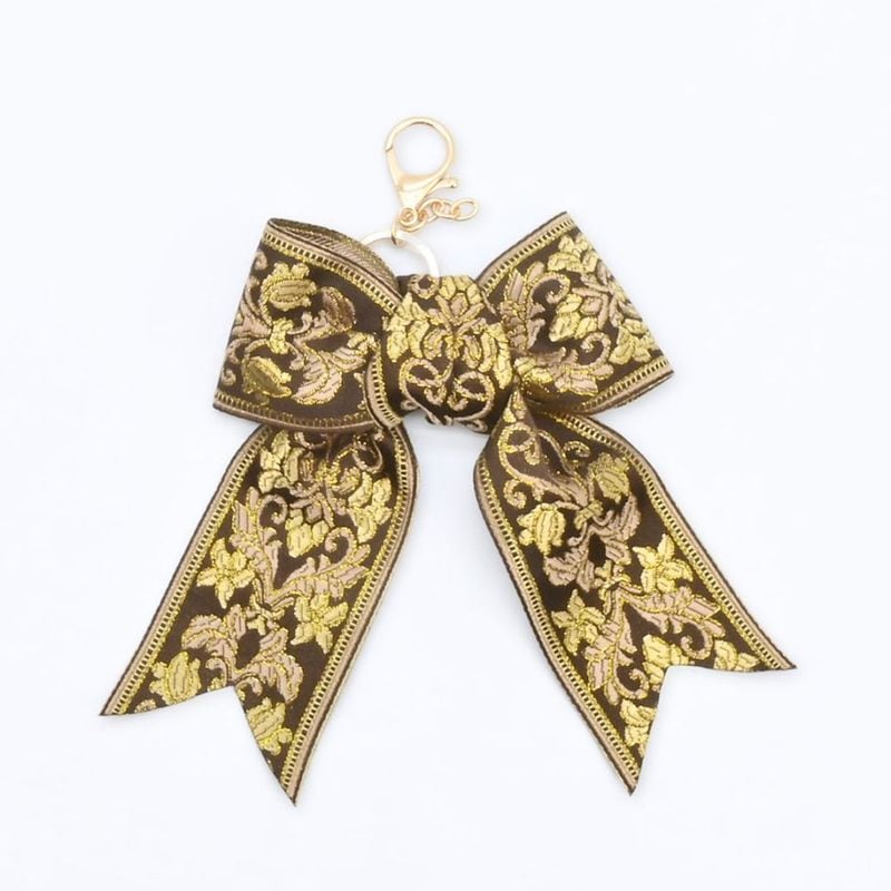 【jolliesオリジナル】フラワーリボンチャーム(1) - BROWN