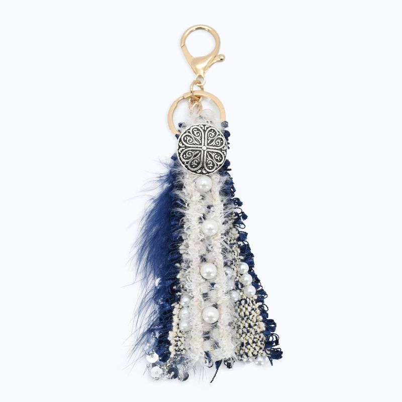 【jolliesオリジナル】フェザーパールチャーム - NAVY