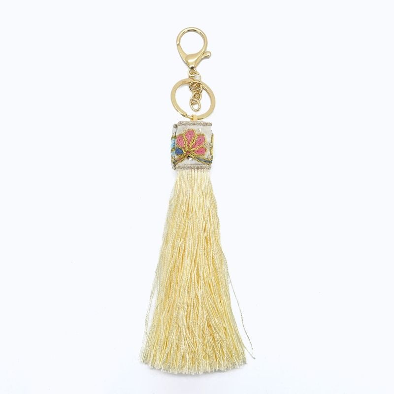 【jolliesオリジナル】パステルタッセルチャーム - YELLOW