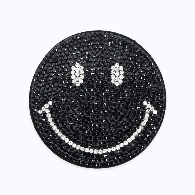 キラキラスマイルブローチ - BLACK