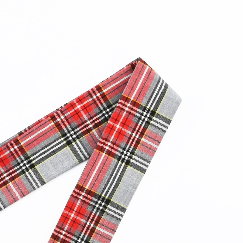 BAG SCARF CHECK GR/RD