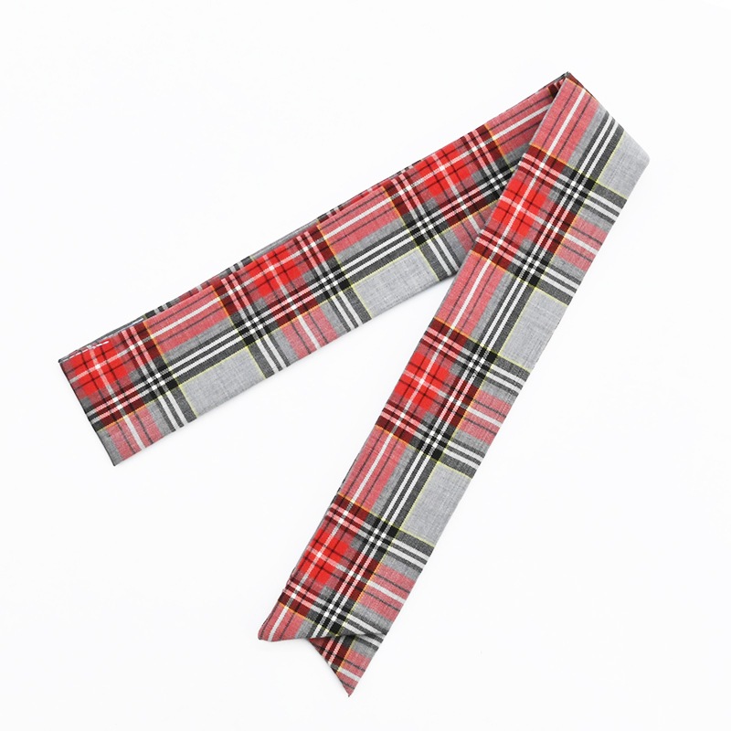 BAG SCARF CHECK GR/RD