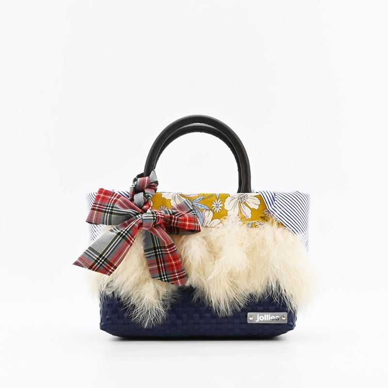 BAG SCARF CHECK GR/RD