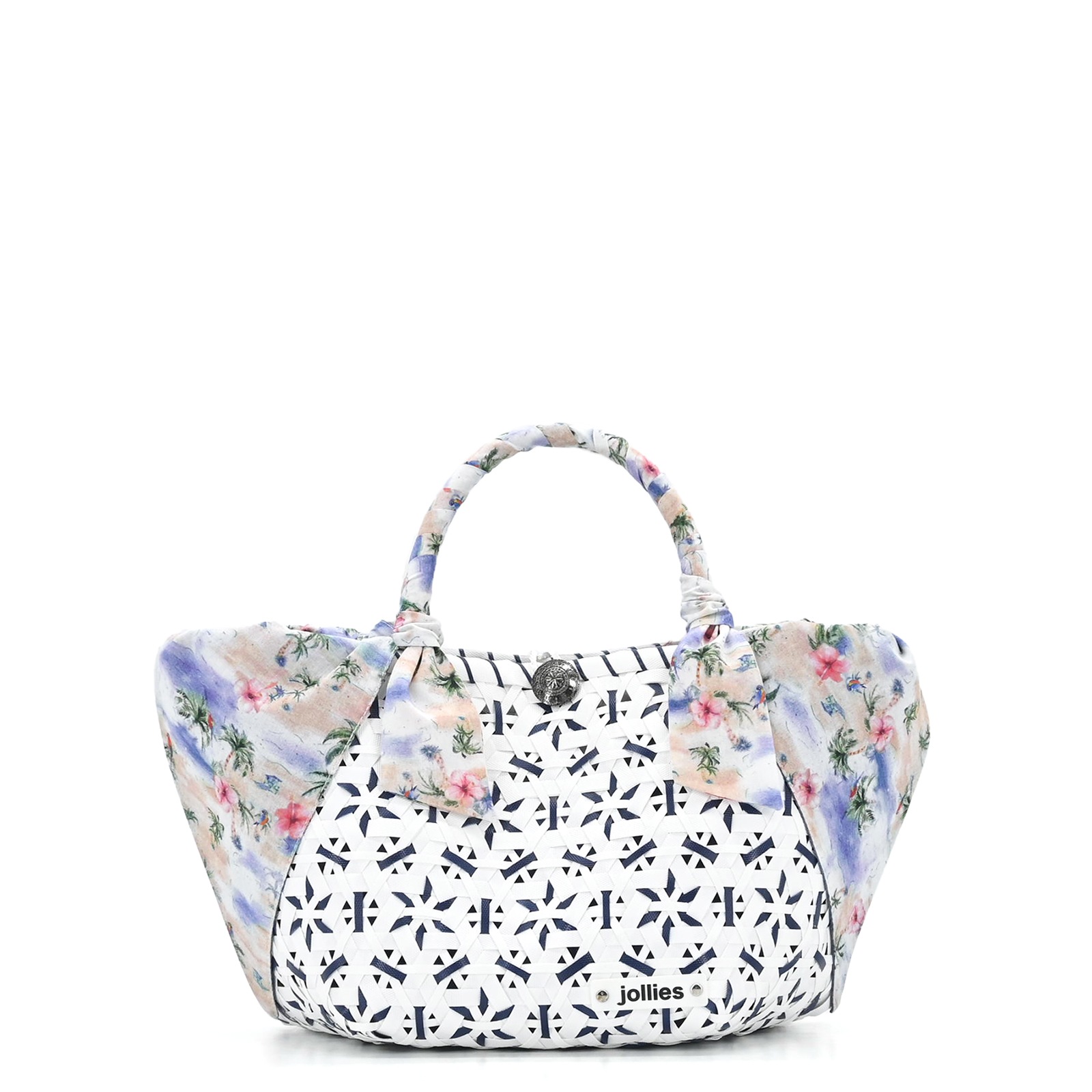 WHITE FLORE M WH×NV | プラバッグ,Mサイズ | jollies Online Store