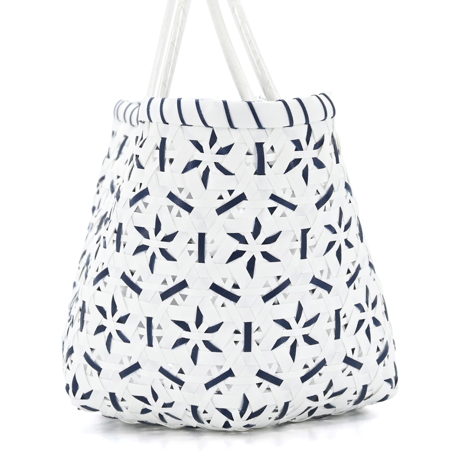 WHITE FLORE M WH×NV | プラバッグ,Mサイズ | jollies Online Store