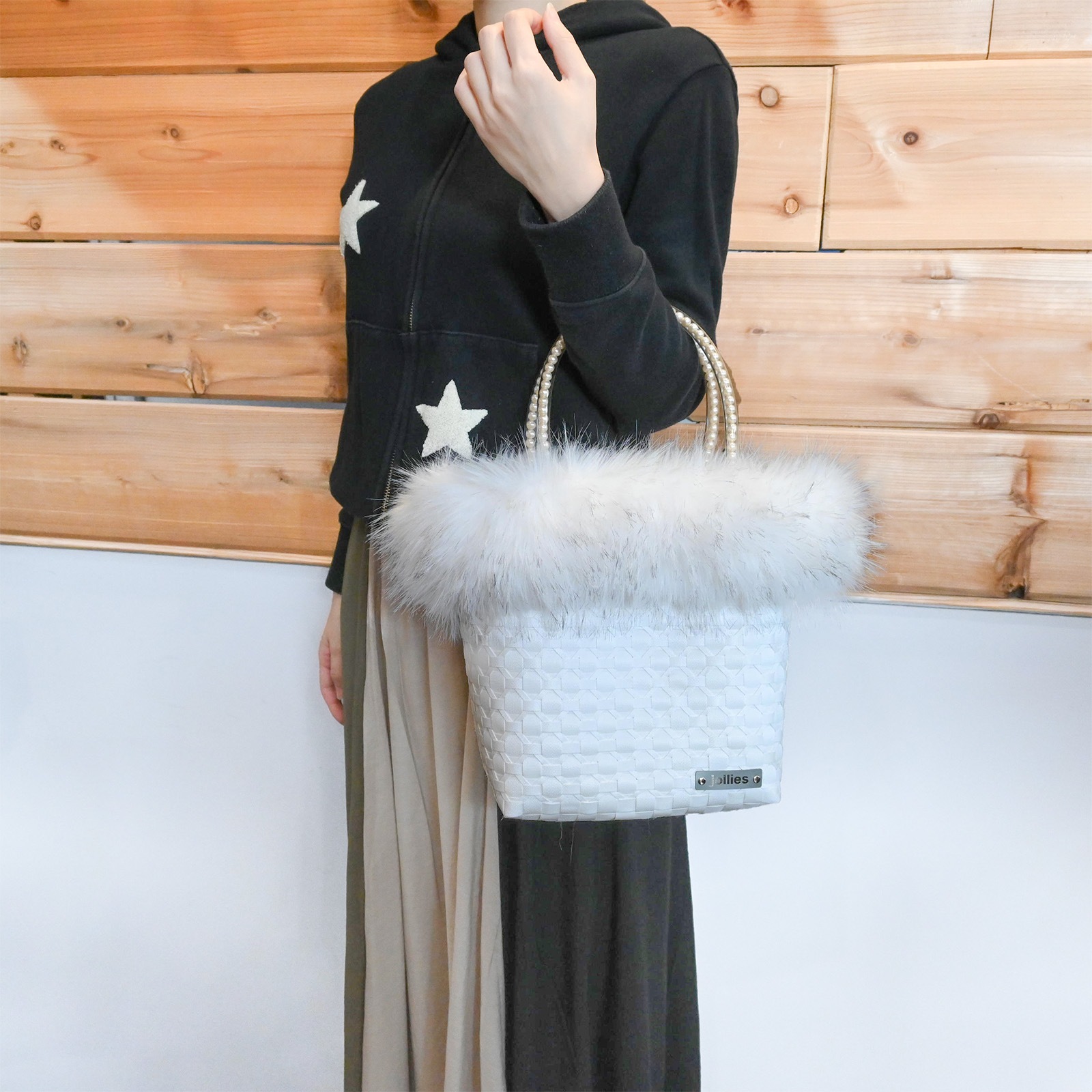 RENA V-FUR MH - WHITE<br>【ファー着脱可】 | プラバッグ,Mサイズ