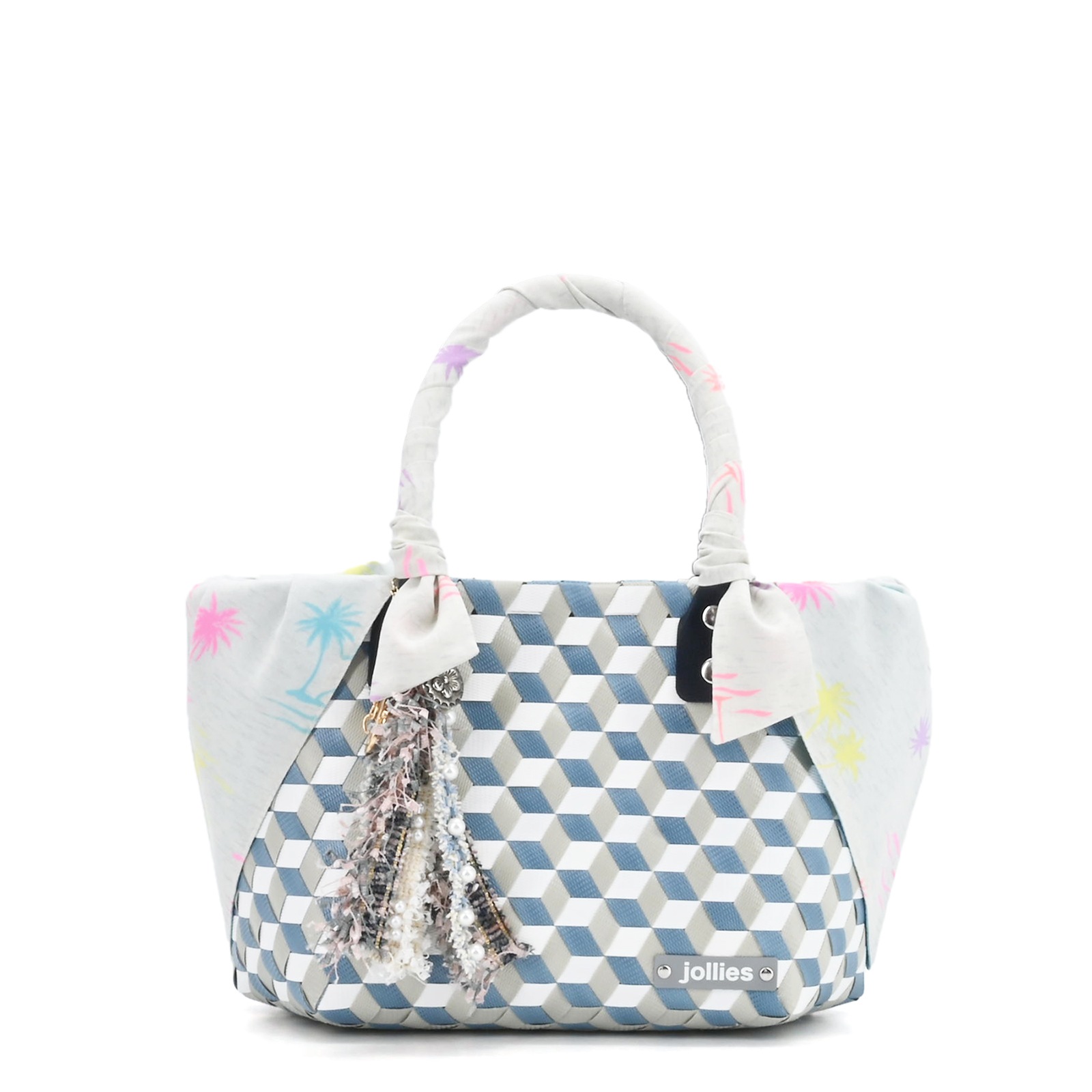 BAGSCARF PALM TREE WH×L.BL