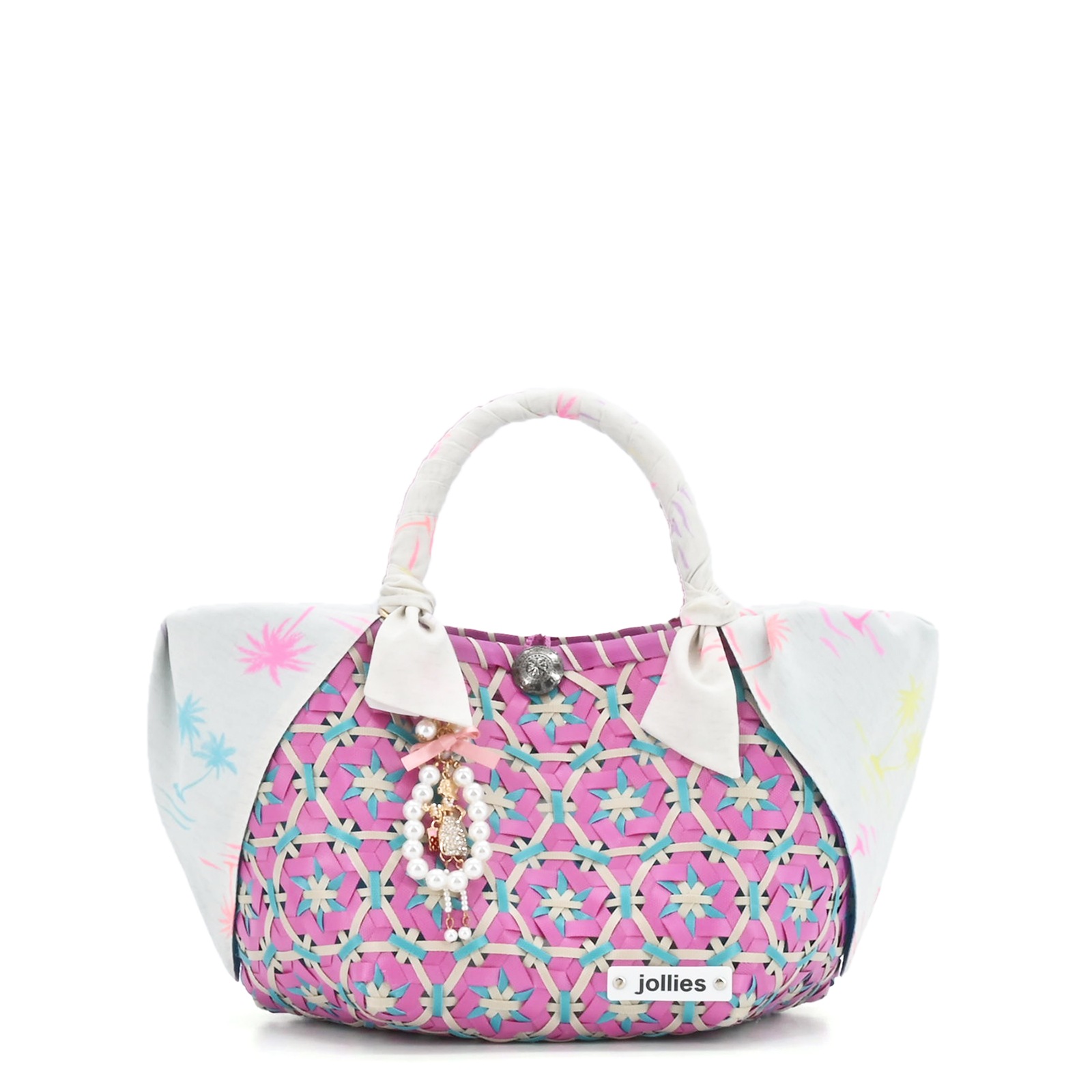 BAGSCARF PALM TREE WH×L.BL