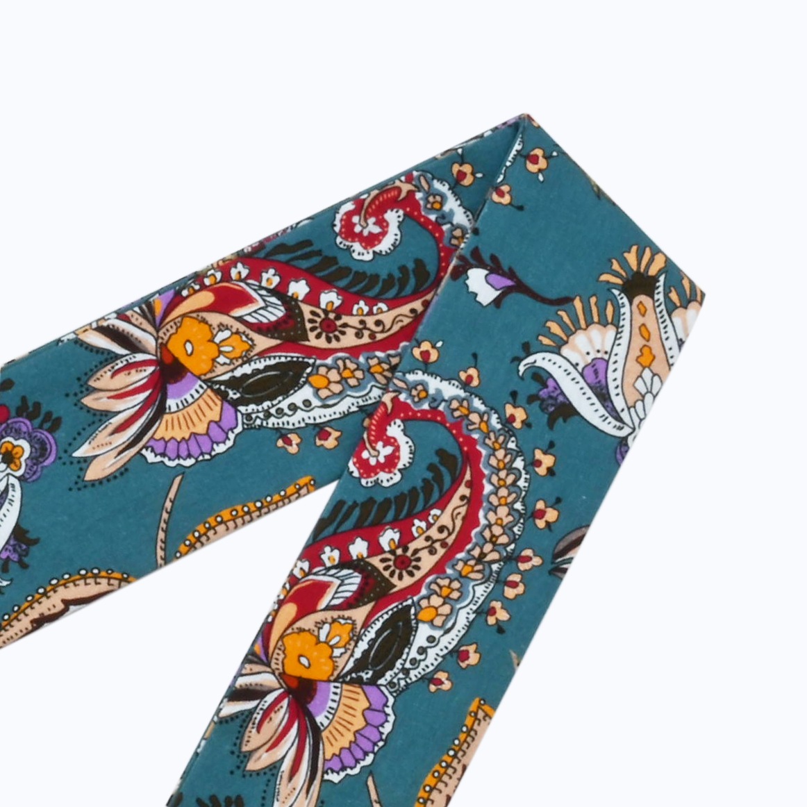 BAGSCARF PAISLEY FLOWER TURQUOISE