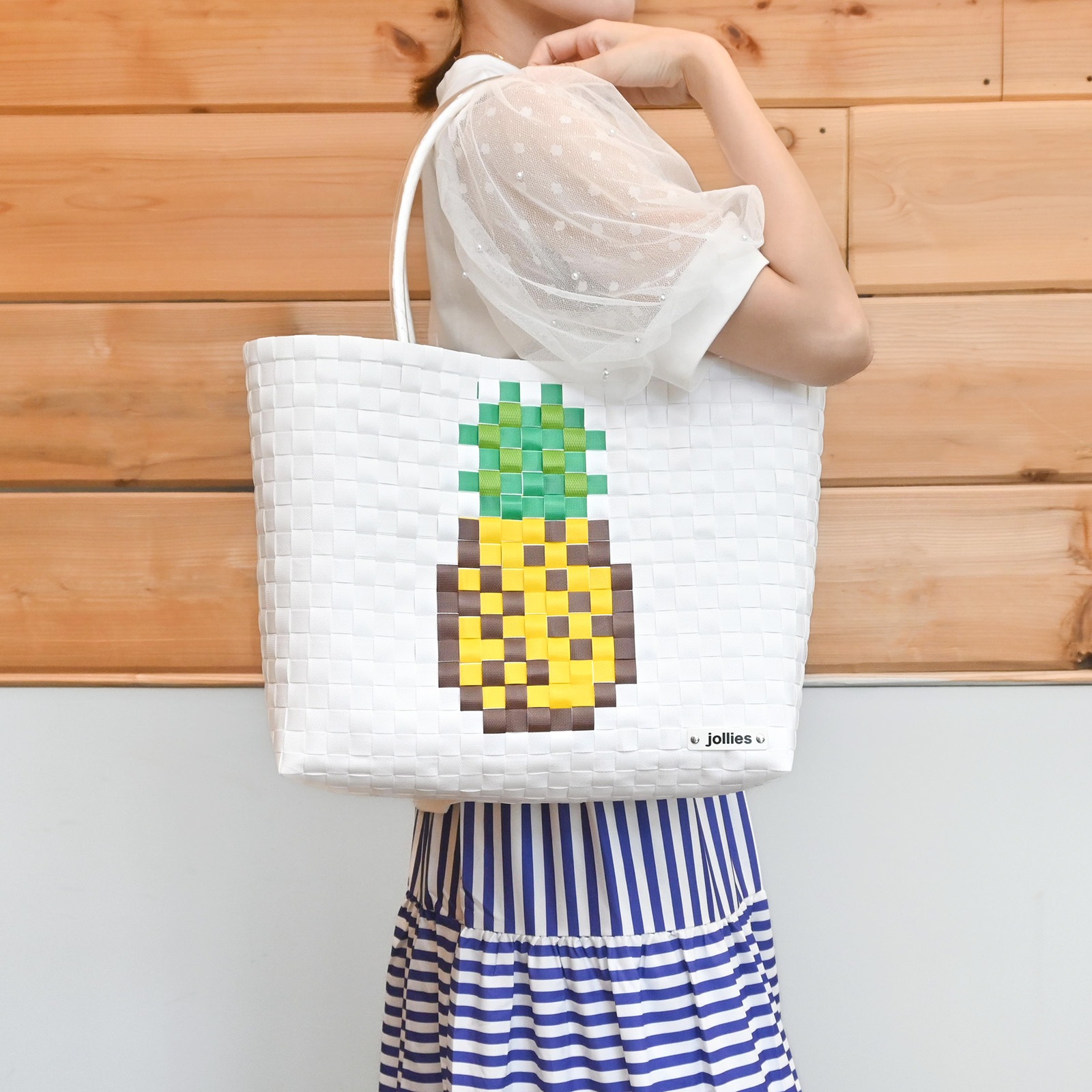 パイナップル L - WHITE | プラバッグ,柄から探す,ドット絵シリーズ