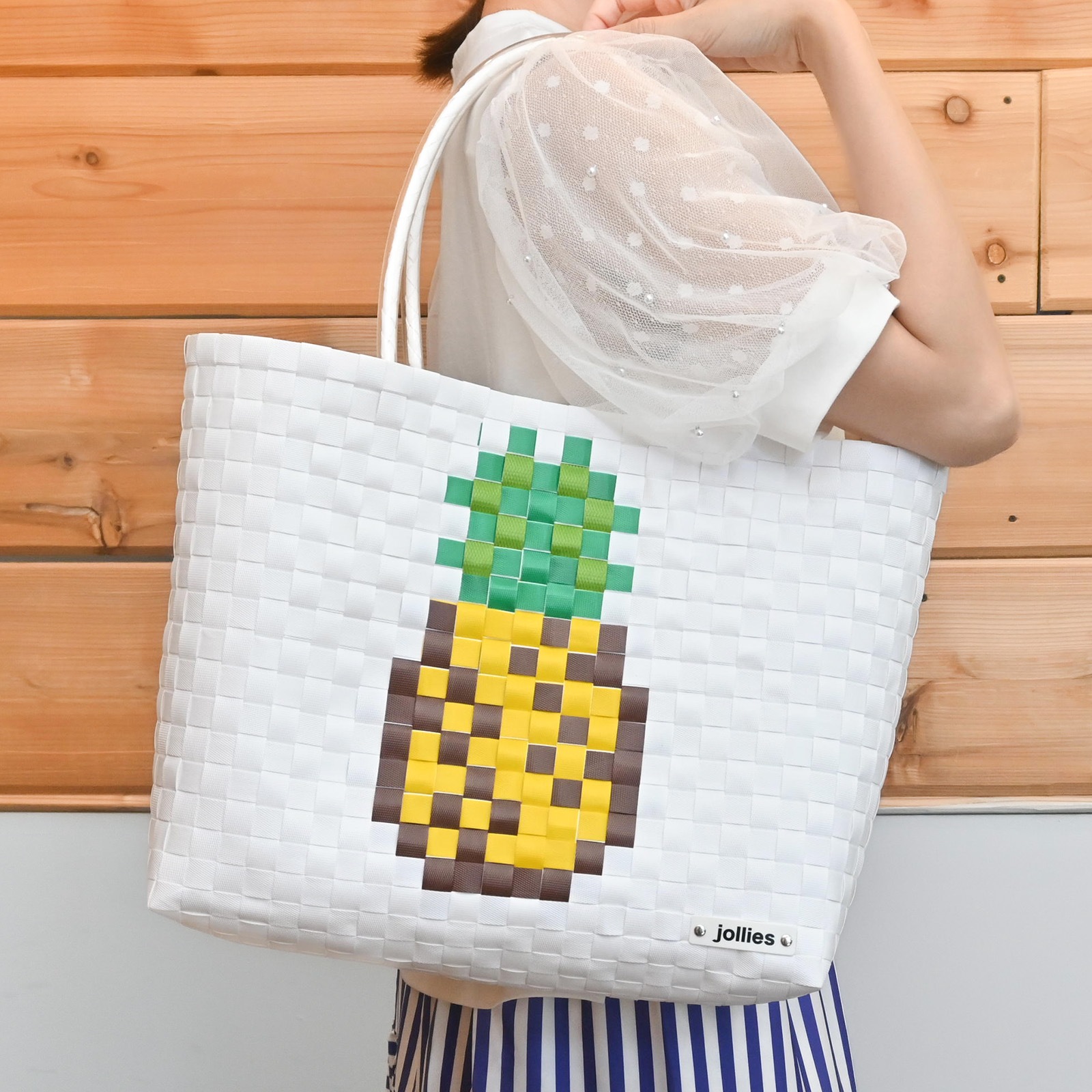 パイナップル L - WHITE | プラバッグ,柄から探す,ドット絵シリーズ