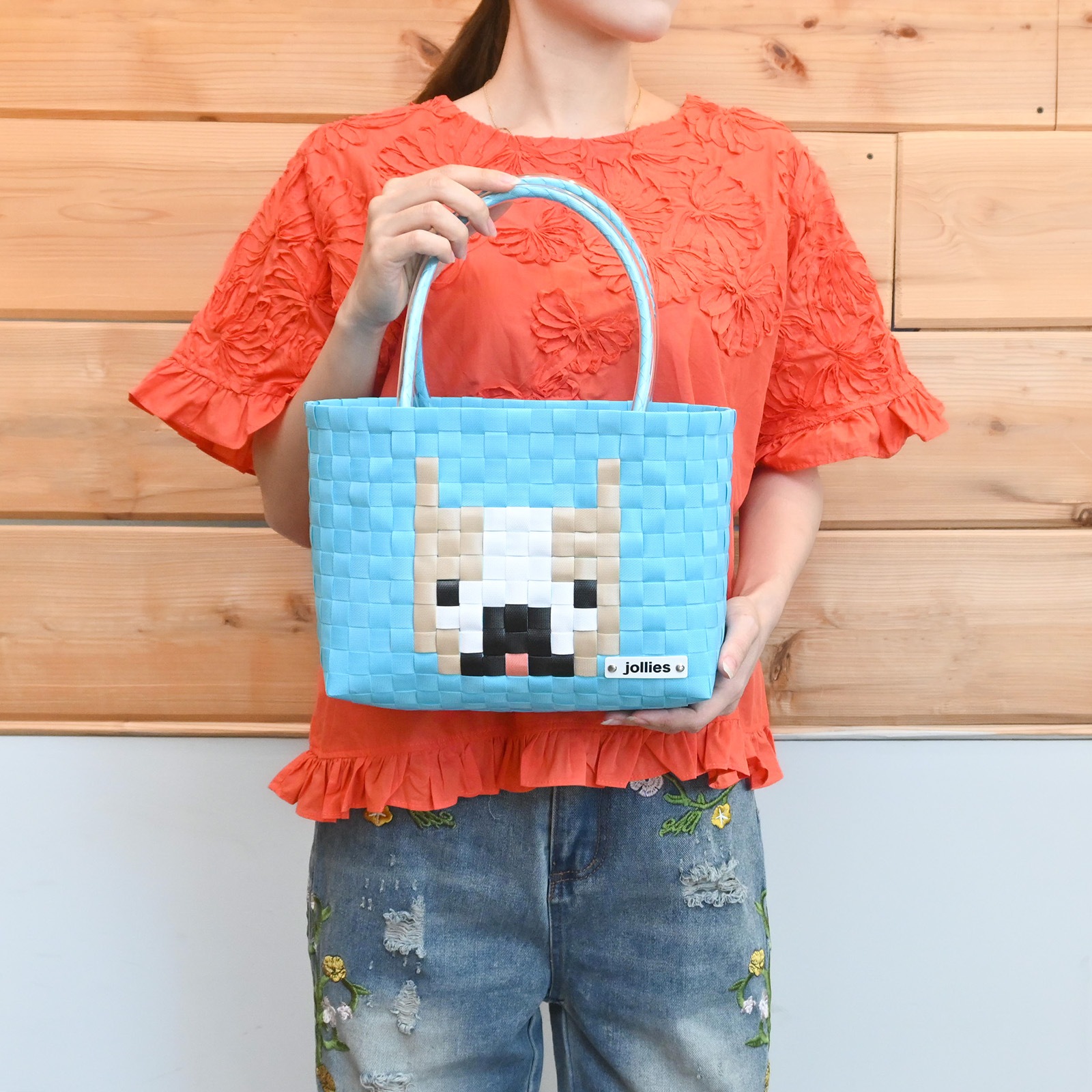 希少　美品フランス　ブルドッグ フレンチブルドッグ S - LIGHT BLUE | プラバッグ,柄から探す,ドット絵