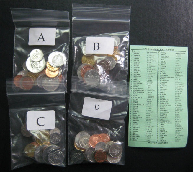 世界のコイン 100ヶ国 100種 国別リスト付属 | 外国紙幣・硬貨類  