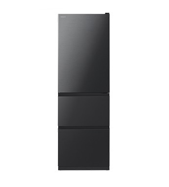 日立 R-V38RV K 3ドア冷蔵庫 (375L・右開き) ブリリアントブラック ...