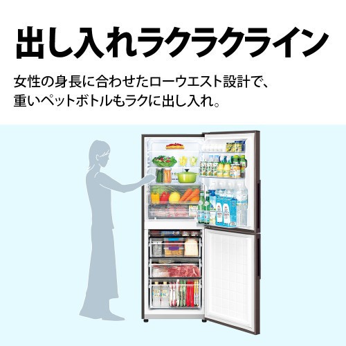 シャープ SJPD31H プラズマクラスター2ドア冷蔵庫 (310L・右開き ...
