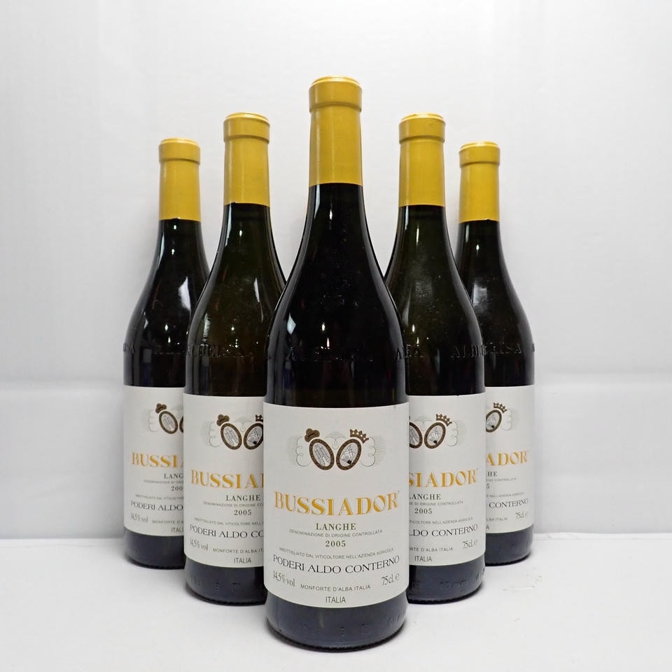 【6本セット】Poderi Aldo Conterno（ポデーリ アルド コンテルノ）ブッシアドール ランゲ シャルドネ 2005 箱なし