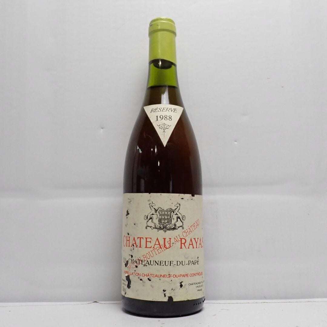 CHATEAU RAYAS（シャトー ラヤス）シャトー ヌフ デュ パプ レゼルヴ ブラン 1988 箱なし ※ラベルダメージ