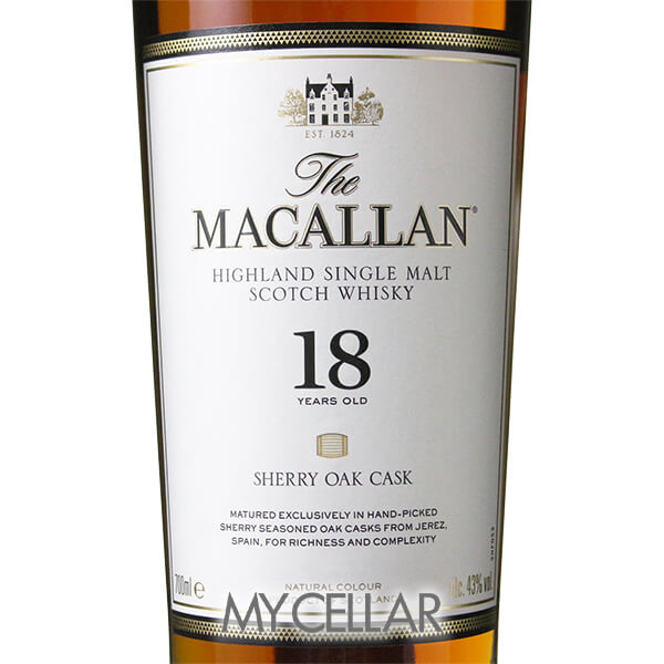 マッカラン 18年 シェリーオークカスク 箱なし │ MACALLAN 18 YEARS